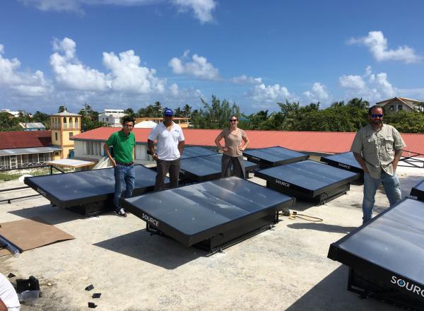 high energy efficiency Air-Conditioning Units in select public buildings in Caye Cualker